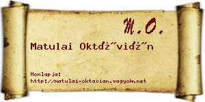 Matulai Oktávián névjegykártya